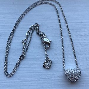 Swarovski reversible 16” heart necklace